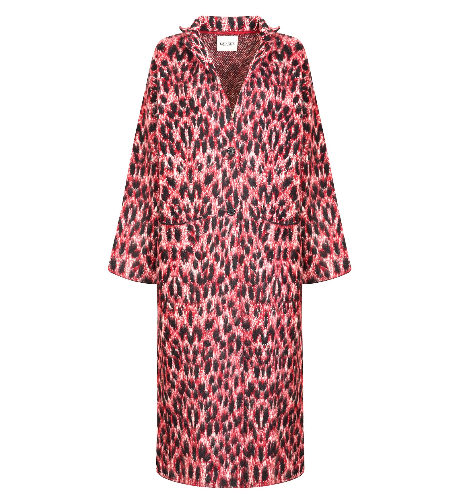 Cappotto donna Laneus Maculato Rosso in 47% poliammide 53% alpaca