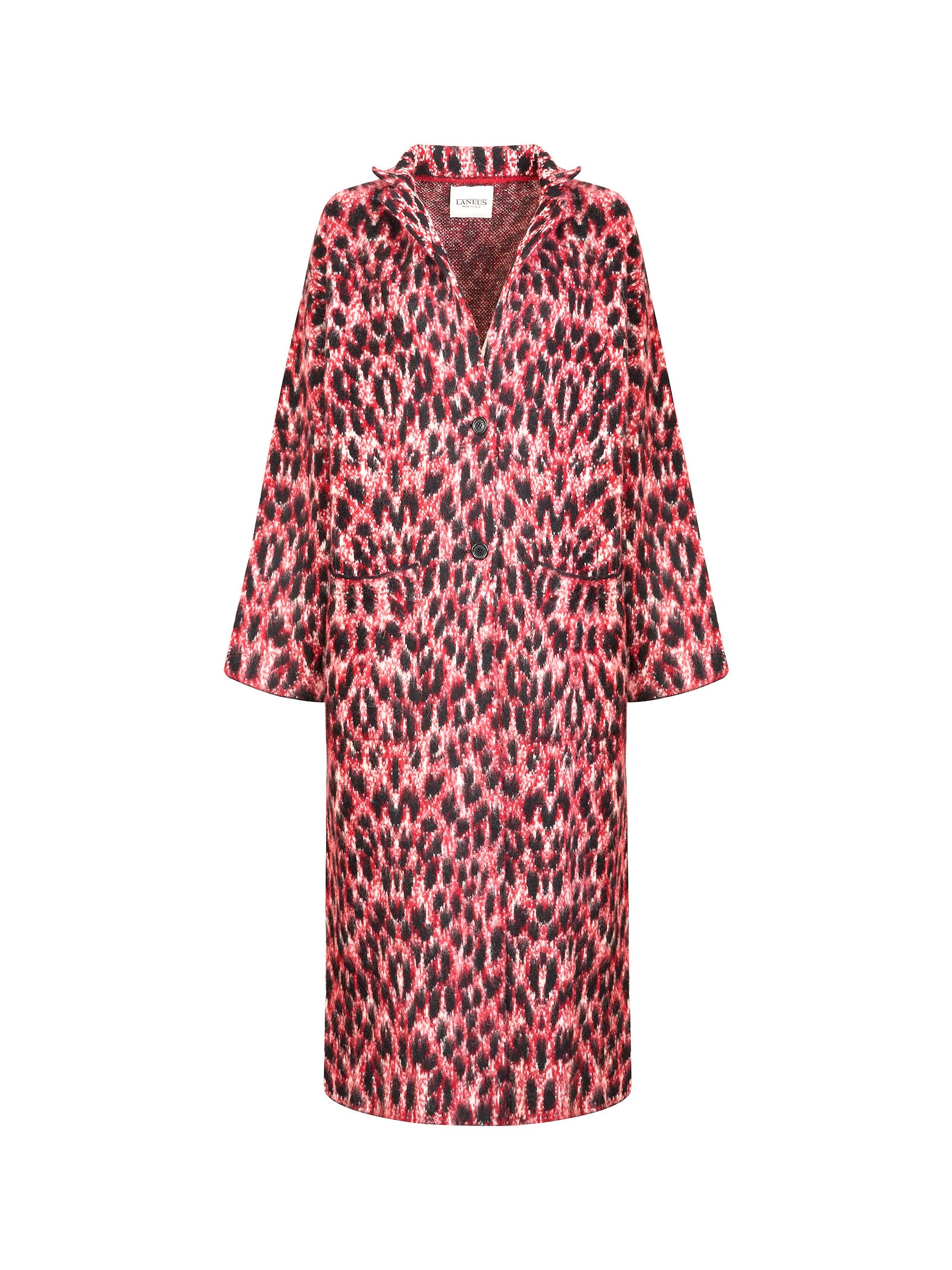 Cappotto donna Laneus Maculato Rosso in 47% poliammide 53% alpaca