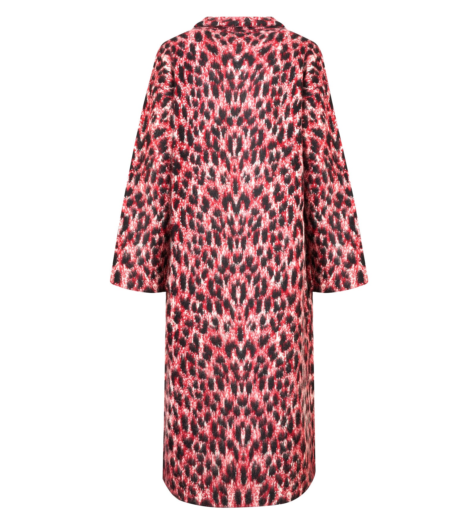 Cappotto donna Laneus Maculato Rosso in 47% poliammide 53% alpaca, retro
