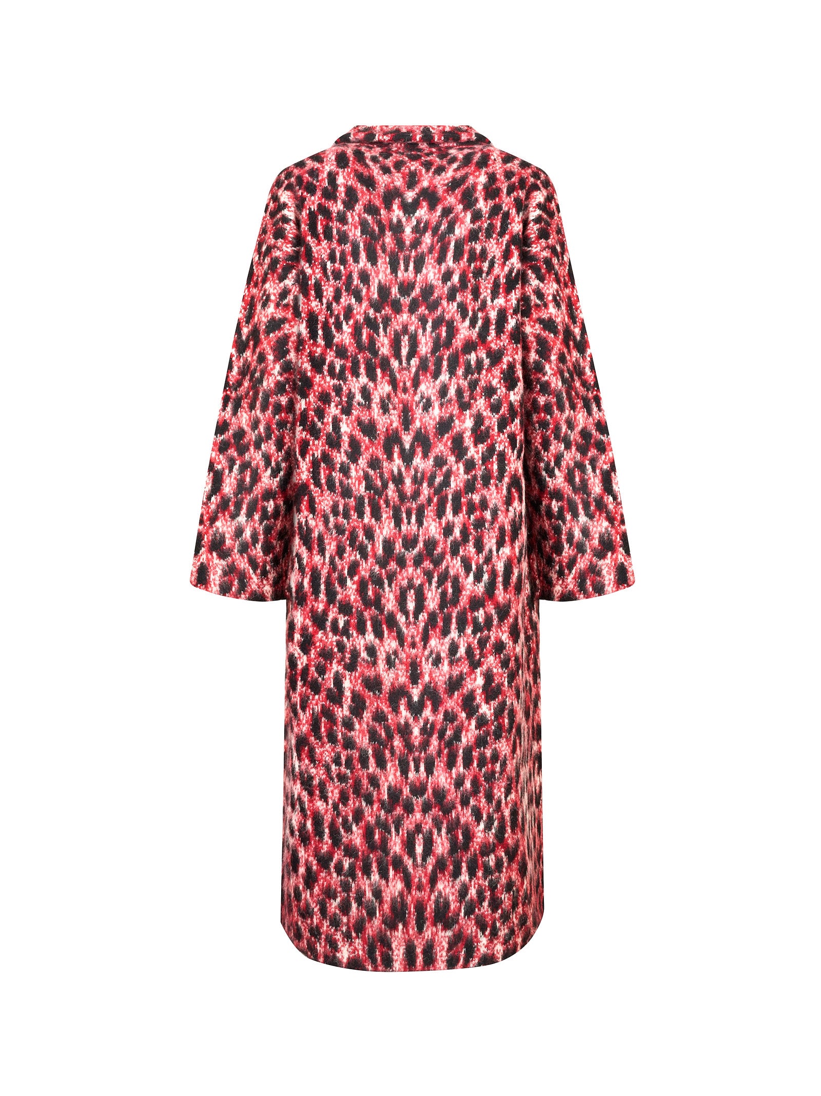 Cappotto donna Laneus Maculato Rosso in 47% poliammide 53% alpaca, retro