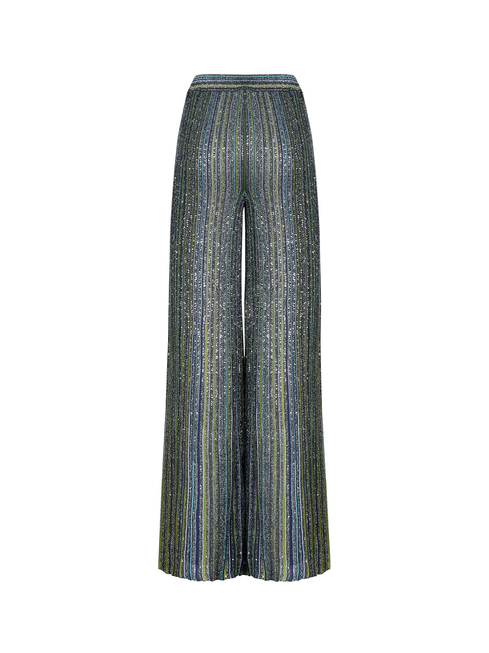 Pantalone donna Missoni Green Tones in 65% viscosa 35% poliamide, retro