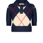 Polo donna N°21 Blu in 50% lana 50% alpaca