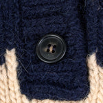 Polo donna N°21 Blu in 50% lana 50% alpaca, dettaglio