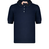 Polo donna N°21 Blu in lana