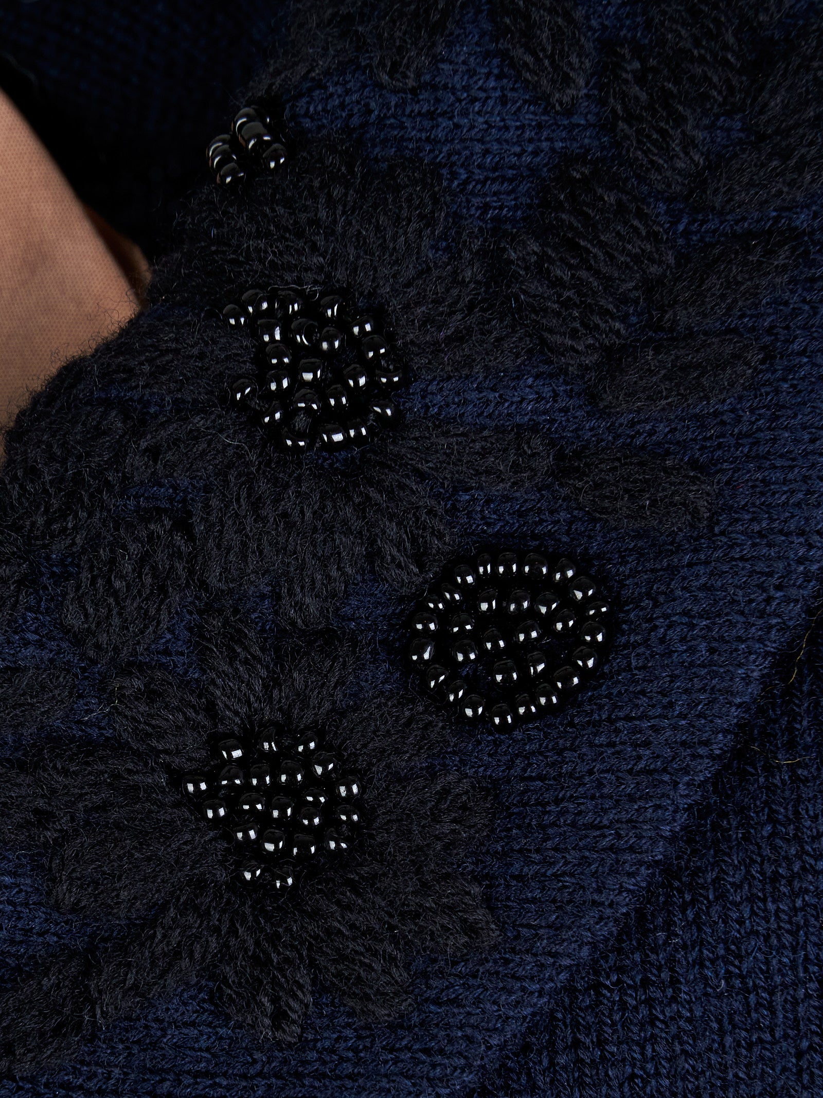 Polo donna N°21 Blu in lana, dettaglio