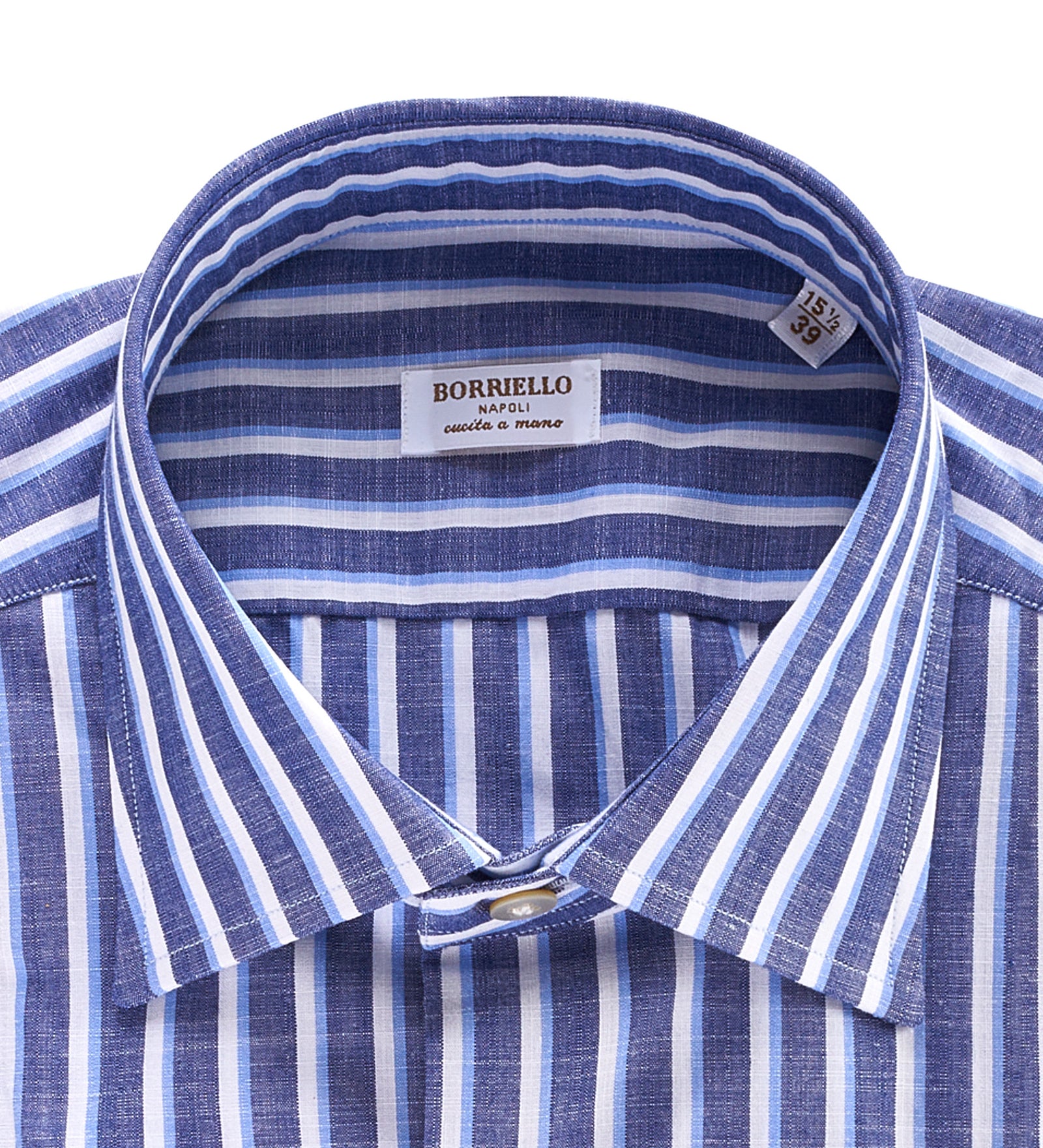Camicia BORRIELLO Spaccanapoli
Rig. blu/bianco