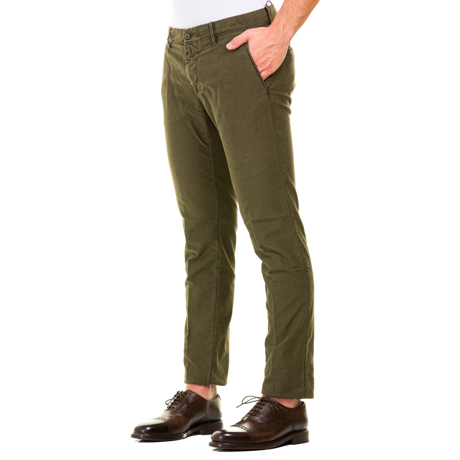Pantalone INCOTEX 741 13S103-4611A Verde - Avant-gardeandria
