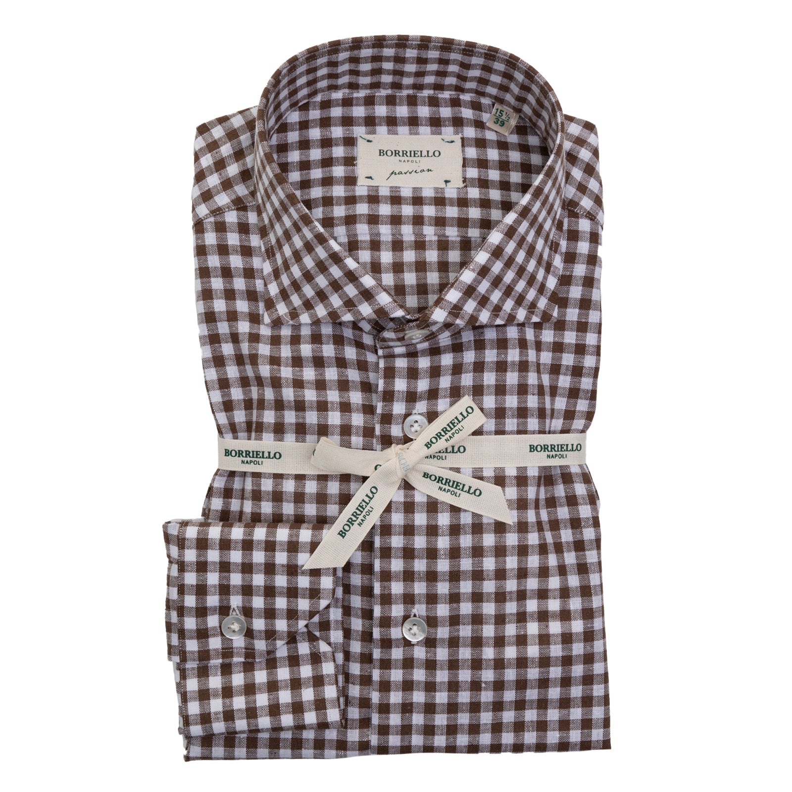 Camicia BORRIELLO
marrone/bianco